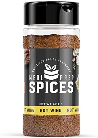 Meal Prep Spices Hot Wing Seasoning - Paleo, Kosher, and Gluten Free - One (1) 4oz Bottle