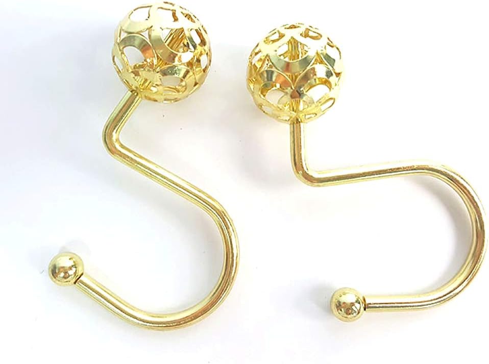 Shower Curtain Rings Hooks Bathroom Home Shower Decorative Rod Rustproof Metal Clips 12Set / Pack Mesh Style