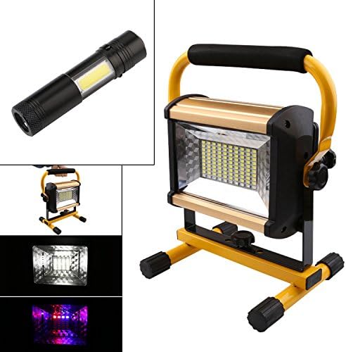Chase Outdoor 100W 100LED Spotlights Work Lights Outdoor Camping Lights(1000W Equivalent), Built-in Rechargeable 13200mah Lithium Batteries (With 4 Mode Q5+COB LED Work Light)
