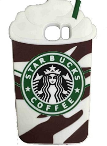 S6 Case,Galaxy S6 Case,Galaxy S6 Silicone Case,Tribe-Tiger Cartoon Starbucks Ice Cream Silicon Gel Rubber Case Cover Skin for Samsung Galaxy S6(Chocolates Cream)
