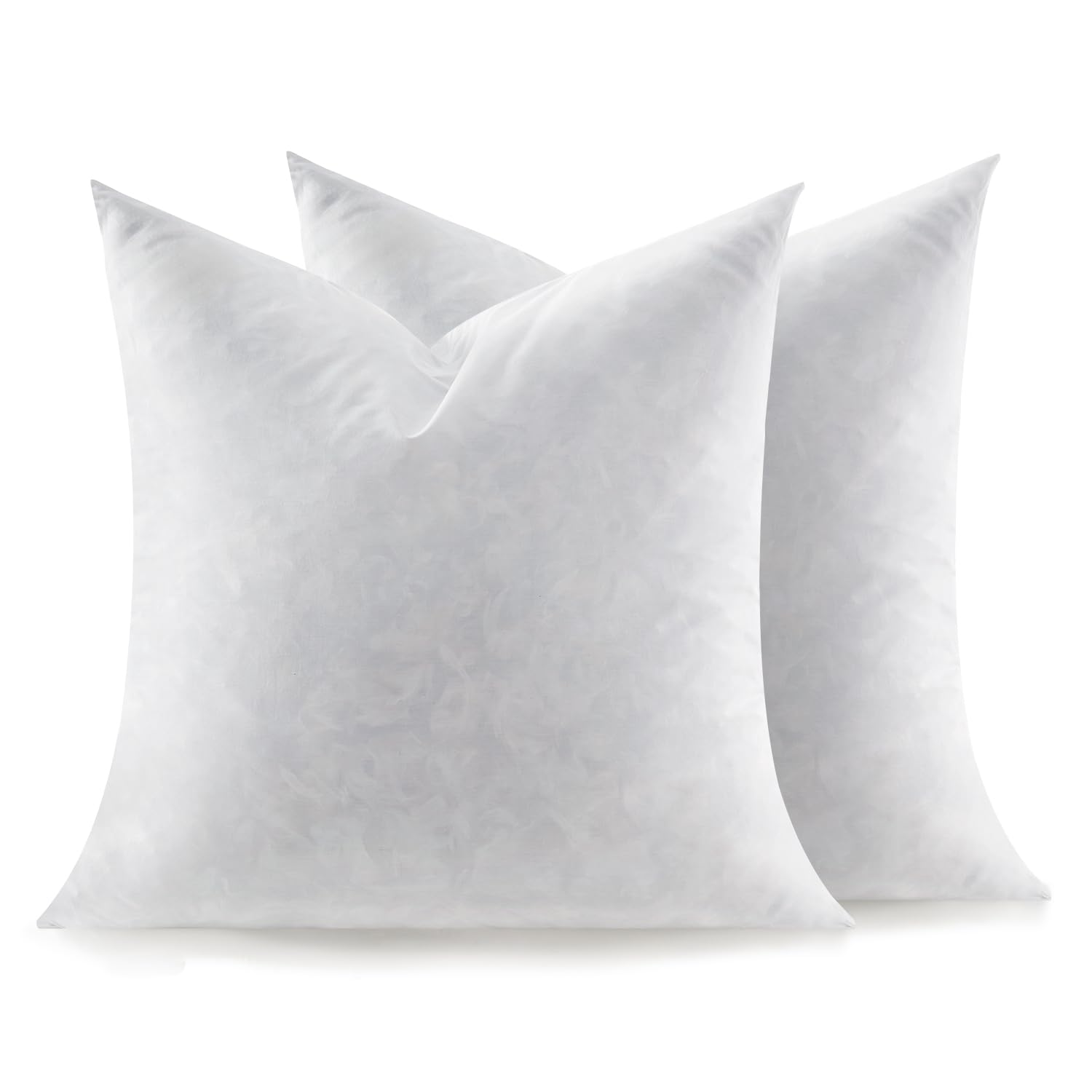 Photo 1 of Swandream Feather Throw Pillow Inserts Set of 2, Soft Fluffy Square 24 x 24 Inches Decorative Pillow Insert, Feather and Down Filled Euro Pillows