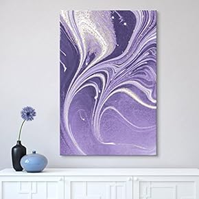 Canvas Wall Art - Purple Monochromatic Paint Spill - Giclee Print Gallery Wrap Modern Home Art Ready to Hang - 12x18 inches