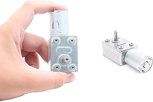 Jersvimc 12V 10RPM High Torque DC Motor, Mini JGY 370 Motor Worm Gear Small Electric Motors Low RPM Reducer Motors Micro Reversible Worm Shaft