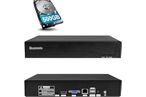 Quanmin 8CH 5MP NVR with 500GB HDD Network Video Recorder 25ft Night Vision,Supports 8CH 5MP/4MP/3MP/1080P/720P IP Camera,H.265+,HDMI,VGA Output,P2P,APP Remote Access for Security CCTV Camera Systems
