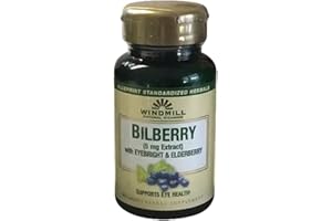 WINDMILL HEALTHCARE PRODUCTS Windmill Bilberry 5 mg Extract Caplets, With Eyebright & Elderberry Supports Eye health, 60 Ea