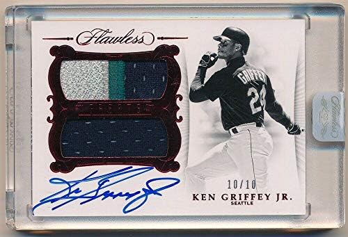 BIGBOYD SPORTS CARDS Ken Griffey JR. 2018 PANINI Flawless Autograph Dual 3 Color Patch AUTO SP #10/10