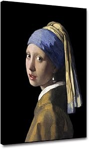 Leowefowas Framed Canvas Wall Art Prints 8x10inch A Girl with A Pearl Earring by Johannes Vermeer Oil Painting Reproduction Home Decoration Canvas Poster Wall Artwork Living Room Bedroom Wall Picture