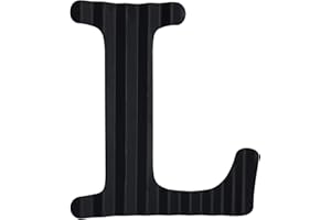 HKOMERE 13.7" Metal Letters for Wall Decor, Corrugated Black Large 3D Letters, Decorative Farmhouse Hanging Alphabet Signs for Home Bedroom Office Wedding Party (L)