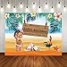 GYA 7x5ft Moana Happy Birthday Backdrop 1st Birthday Party Sea Summer Photography Backdrop Baby Shower Moana Background Table Decoration
