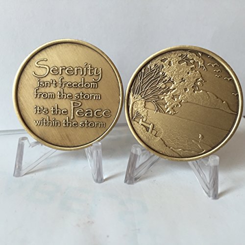 Footprints In The Sand - Serenity Peace Within The Storm Bronze Medallion Chip Set