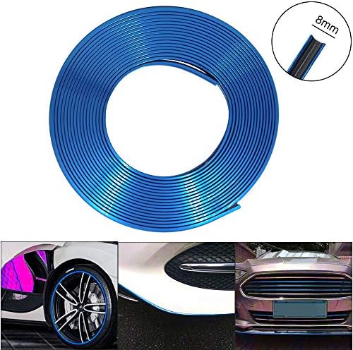 shunyang Car Wheel Hub Decorative Protection Ring Wheel Hub Stripe Protector Hub Sticker Rim Guard Rubber Strip Anti Scraping Auto Protector Light Frame Decoration Grille Clip Strip Sticker Blue 5M
