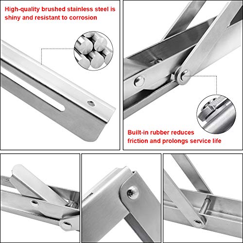 Folding Shelf Brackets 20 Inch, 2pcs Heavy Duty Stainless Steel