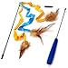 Pet Fit For Life 3 Soft Strands with Feathers Teaser and Exerciser For Cat and Kitten - Cat Toy Interactive Cat Wand