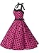Dressystar Vintage Polka Dot Retro Cocktail Prom Dresses 50's 60's Rockabilly Bandage Rose Black Dot XL