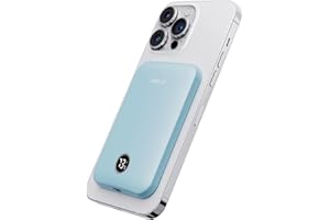 iWALK Magnetic Portable Charger,5000mAh 18W Wireless Slim Power Bank Battery Pack with LED Display and Comfortable Grip Only Compatible with iPhone 16/16 Pro/16 Pro Max/15/14/13/12 Series,Blue