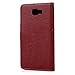 Badalink J5 Prime Case,Galaxy J5 Prime Case - Wallet Case Folio Stand Case 3D Embossed Tree PU Leather Case Shockproof TPU Inner Bumper Card Slots Hand Strap Slim-Fit Protective Cover Red