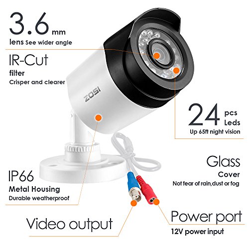 ZOSI-800TVL-CCTV-Camera-24-IR-LEDs-Indoor-outdoor-Day-Night-Vision-65ft-Security-Dome-Color-Camera-For-DVR-Surveillance-System-white