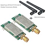 MakerFocus 2pcs nRF24L01P+PA+LNA RF Wireless Transmission Module 2.4GHz ML01DP5 22dBm 100mW 2300M Measured Distance SPI Interface with Antenna Anti Theft Anti-Interference