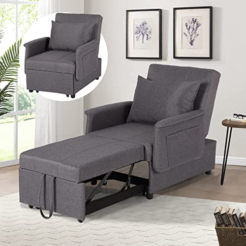 IPKIG Convertible Chair Sleeper Bed, 4 in 1 MultiFunction Sleeper Sofa