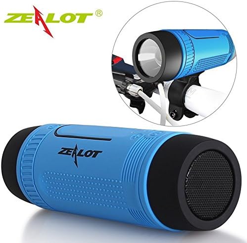 The Cloudbazzars Limited Bluetooth Speaker Portable Wireless Stereo HiFi,TF Card Slot,Flashlight 1W,Power Bank 4000mAh,Waterproof IPX5,Hand-free Call,FM Radio (Biycle Mount Bracket +Carabiner) (Blue)