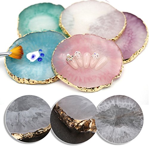 Hukai Resin Nail Art Painting Gel Polish Mix Palette Fashion Golden Edge Manicure Tool