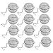12Pcs Stainless Steel Tea Ball Mesh Tea Infuser Strainers Premium Tea Filter Tea Interval Diffuser with Extended Chain Hook for Brew Loose Leaf Tea and Spices & Seasonings