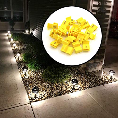 Shangyuan Landscape Light Cable Connector, Direct Low Voltage Wire Connectors for Malibu Landscape Lighting, 12-14 Gauge T Cable Splice for Outdoor Led Parts In-Ground Step Path Lights (Pack of 20)