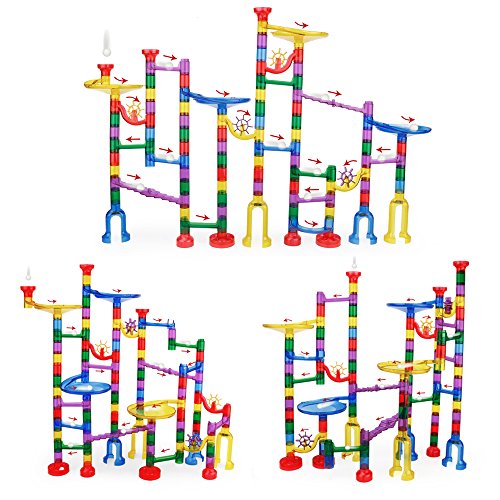 WenToyce 162 Pcs Marble Run Sets for Kids, Giant Marble Race Railway Track Game, STEM Building Puzzle Blocks, Educational Construction Toys Marble Maze for Toddler