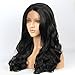 vvBing Half Hand Tied Synthetic Lace Front Wigs Body Wave Long Hair Heat Resistant Fibers Glueless 250% Density Nature Hairline with Baby Hair 24inch Lace Front Wig Color Black