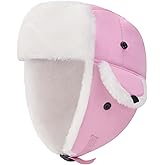 Boys Girls Winter Trapper Hat Outdoor Windproof Warm Hat Kids Fleece Lined Ski Cap with Earflap 3T-8T