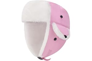 HYHFM Kids Winter Trapper Hat Outdoor Windproof Warm Hat Boys Girls Fleece Lined Ski Cap with Earflap 3T-8T