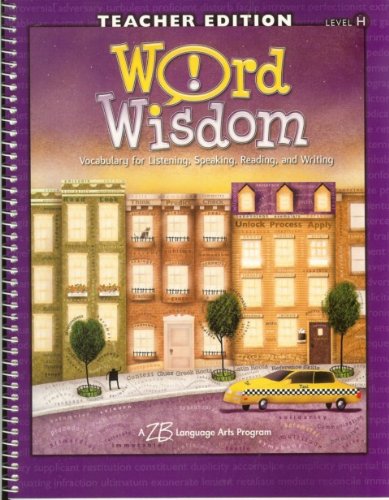 Word Wisdom Level H With Cd Rom Teacher Edition Vocabulary For Listening Speaking Reading And Writing Jerry Zutell Ph D 9780736724586 Amazon Com Books