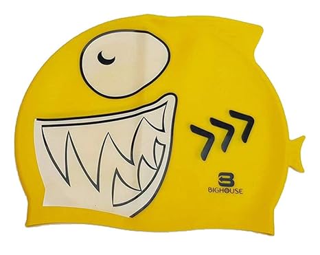 BigHouse Schwimmkappe - Badekappe Silikon in Form Eines Hai - Einheitsgröße