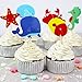 iMagitek 48 Pcs Ocean Sea Animal Cupcake Toppers for Under the Sea Theme Party and Kids Birthday Party