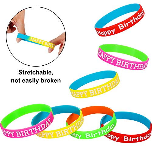 Happy Birthday Rubber Bracelets Colored Silicone Bracelets for