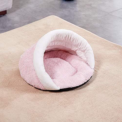 Cat Sleeping Bag, Inkach Tent Bed Liner for Small Dogs Comfy Cave Pet House Soft Fleece Tunnel Winter Warm Nest Cover (M, Pink)