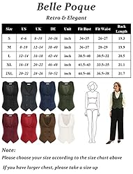 Belle Poque Womens Plus Size Waistcoat Vest Vintage