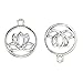 YYaaloa Pack of 50 Lovely Round 20mm Lotus Flower Charms Pendants DIY Antique Charms Pendant (50 Lotus silver)