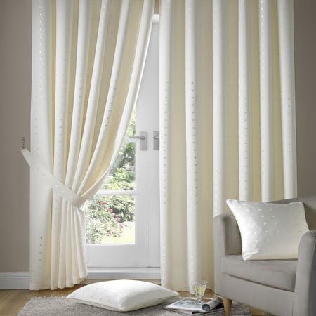 Tony S Textiles Madison Cream Tape Top Curtains 90 Wide X 108