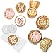 DISTINCTIVS Pink and Gold Sweet 16 Birthday Party Favor Chocolate Kisses Candy Stickers, Sweet Sixteen Stickers - 180 Count