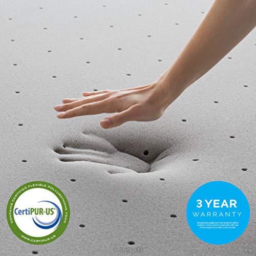 Lucid 4 Inch Mattress Topper Twin XL Memory Foam Bamboo Charcoal