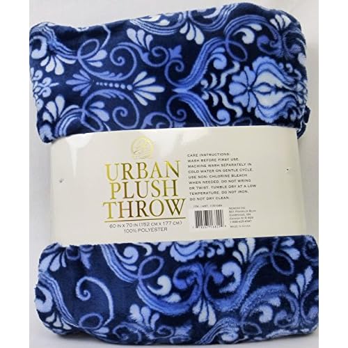 Life Comfort Tranquility Velvet Throw Blue Pattern Low Cost