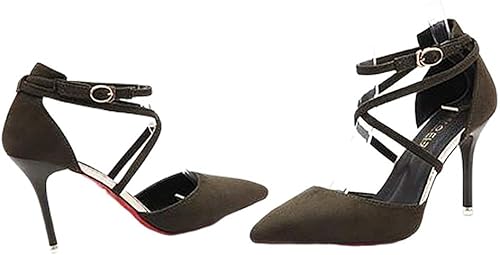 Amazon Affar 8cm ポインテッドトゥ ハイヒール レディース アンクルストラップ セパレート パンプス 靴 美脚 ピンヒール 美脚 脱げない 歩きやすい 痛くない Affar パンプス