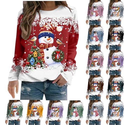 Womens Christmas Jumpers,Christmas Jumpers for Women UK Funny Ugly Light Up Xmas Jumper Ladies Hoodie Sweater Dress Tops Cardigans Long Sleeve Casual Pullover for Holiday Party Gift