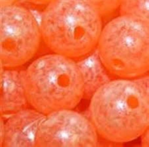 Troutbeads Glowbeadz 10mm Orange Glow Fishing Bait Beads Package of 15