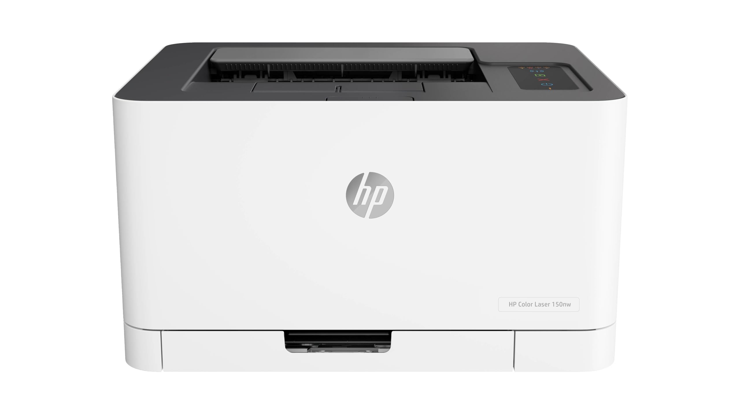 HP Color LaserJet 150nw 4ZB95A, Stampante a Singola Funzione A4, Stampa Fronte e Retro Manuale a colori, 18 ppm, USB, Wi-Fi, Ethernet, Schermo LCD a icone con tastierino, Bianca