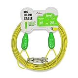 Petest 25ft Tie-Out Cable with Crimp Cover for Small Dogs Up to 35 Pounds
