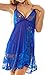 ADOREJOY Lingerie for Women Babydoll Lace Nightgown Mesh Bridal Wedding Sleepwear(Blue,S)