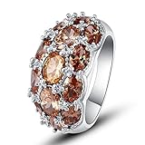 Psiroy 925 Sterling Silver Created Morganite Filled Knuckle Joint Ring Band