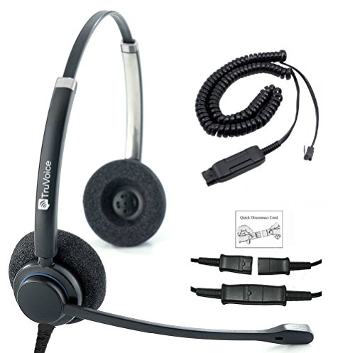 Professional Double Ear Noise Canceling Call Center/Office Headset with Adapter for Avaya Phone Models 1608, 1616, 9601, 9608, 9611, 9611, 9620, 9620, 9620, 9621, 9630, 9640, 9641, 9650, 9670